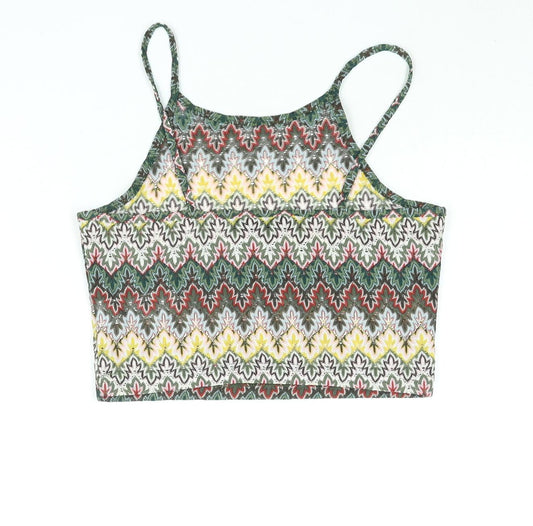 Womens UK Size 10 Topshop Multicoloured Cropped Blouse