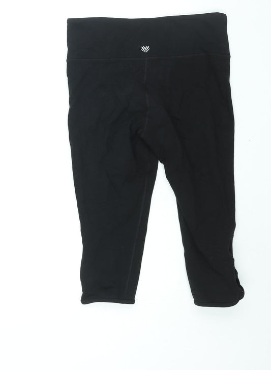 Womens UK Size L FOREVER 21 Capri Black Leggings