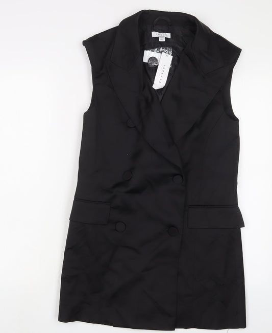 Womens UK Size 8 Topshop Black Gilet