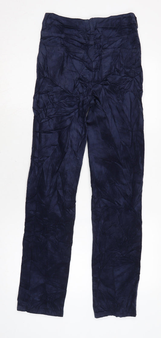 Marks and Spencer Mens Black Cotton Trousers Size 26 in L29 in Regular Zip