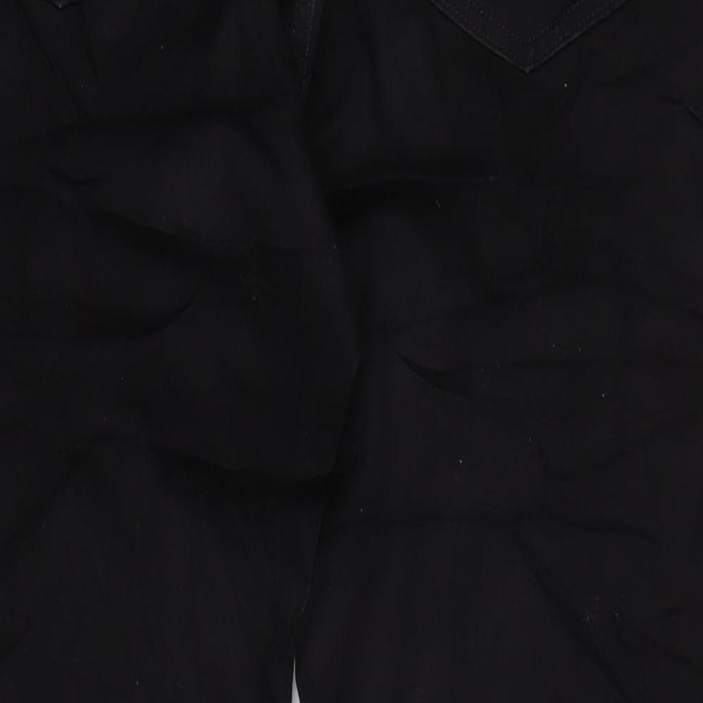 Marks and Spencer Mens Black Cotton Straight Jeans Size 3XL L33 in Regular Zip