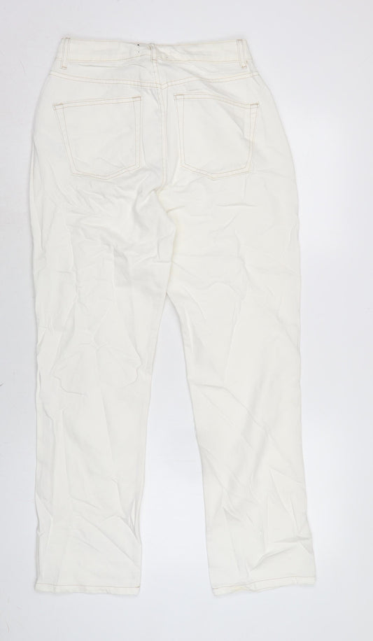 Womens UK Size 10 ASOS Regular Fit Straight Ivory Jeans