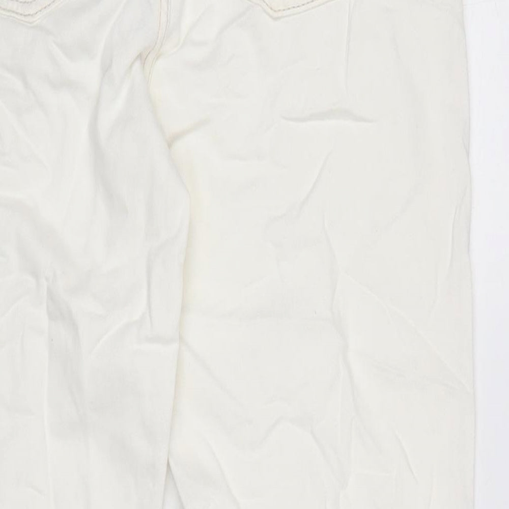 Womens UK Size 10 ASOS Regular Fit Straight Ivory Jeans