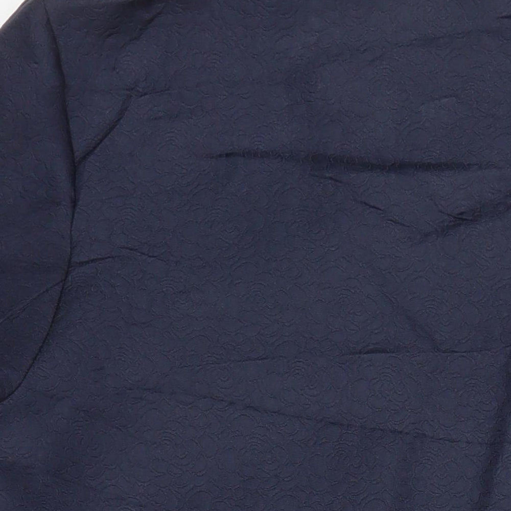Fee G Womens Blue Jacket Coat Size 14 - Flower detail