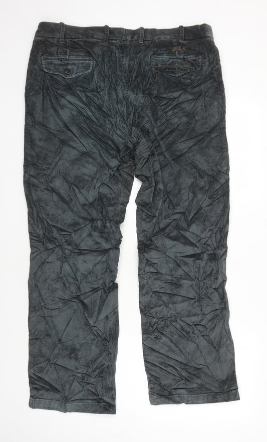 M&S Mens Green Cotton Straight Jeans Size 38 in L28 in Regular