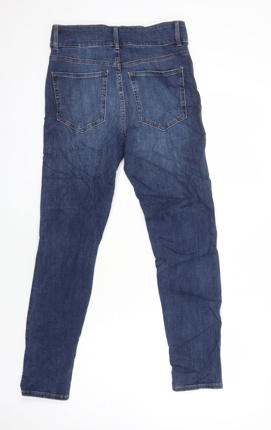 Marks & Spencer Womens Blue Cotton Skinny Jeans Size 10 L26 in Regular