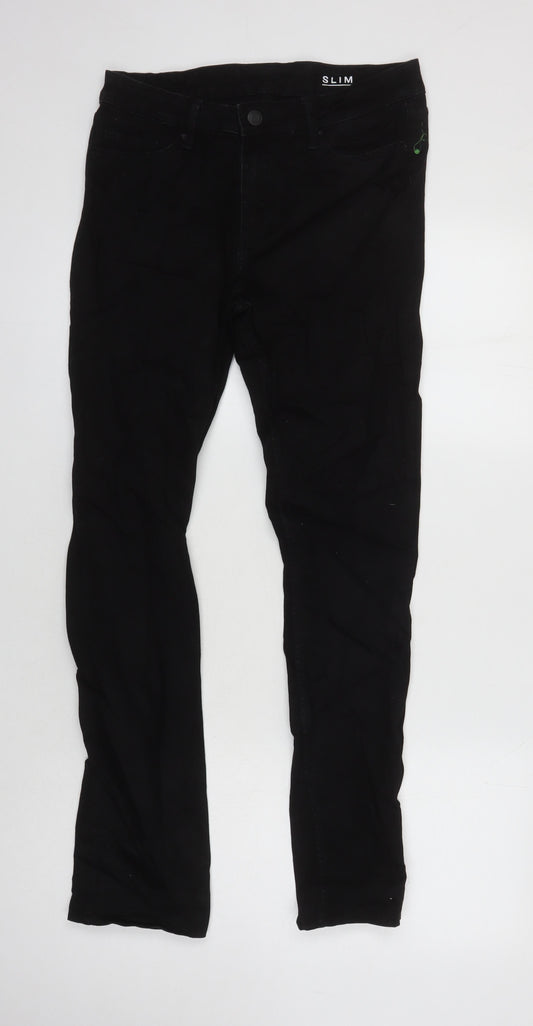 Marks & Spencer Womens Black Cotton Skinny Jeans Size 10 L28 in Regular