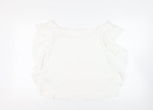 Womens UK Size 14 Per Una White Basic Blouse