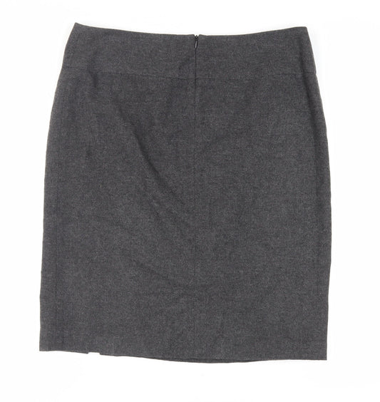 AMARANTO Womens Grey Acrylic Straight & Pencil Skirt Size 16 Zip