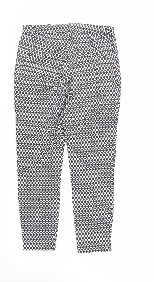 Womens UK Size 10 H&M Regular Fit Capri Black Trousers