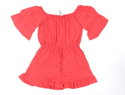 Womens UK Size 10 ASOS One-Piece Red Playsuit