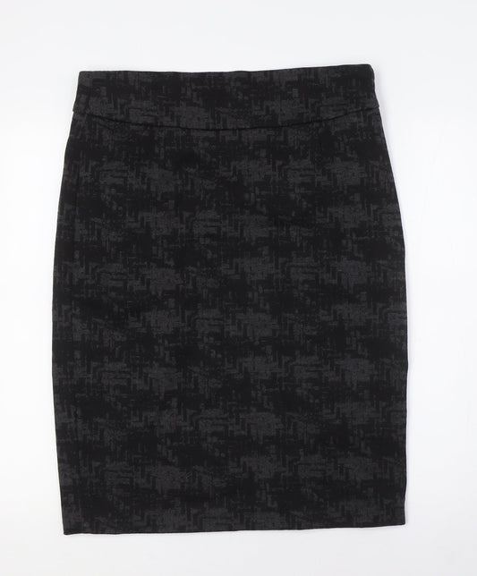 Grace Womens Black Polyester Straight & Pencil Skirt Size 12 Zip