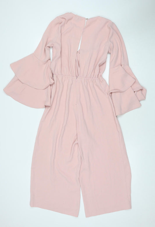 River Island Womens Pink Polyester Jumpsuit One-Piece Size 10 L20 in Zip