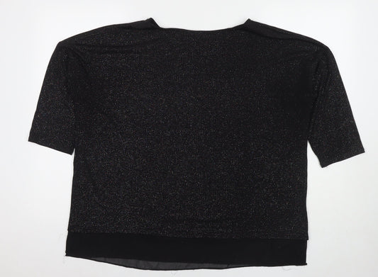 Womens UK Size L Wallis Black Basic Blouse