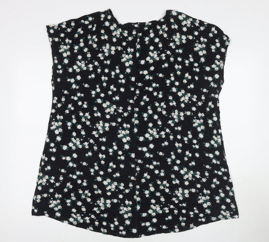 Womens UK Size 20 Very Black Basic T-Shirt