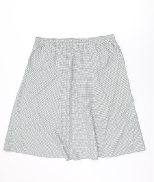 Damart Womens Grey Geometric Polyester Swing Skirt Size 20