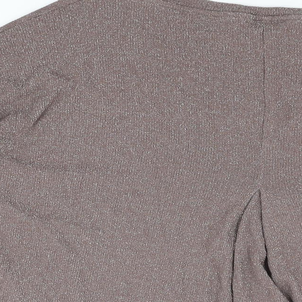 Womens UK Size 10 NEXT Brown Basic T-Shirt