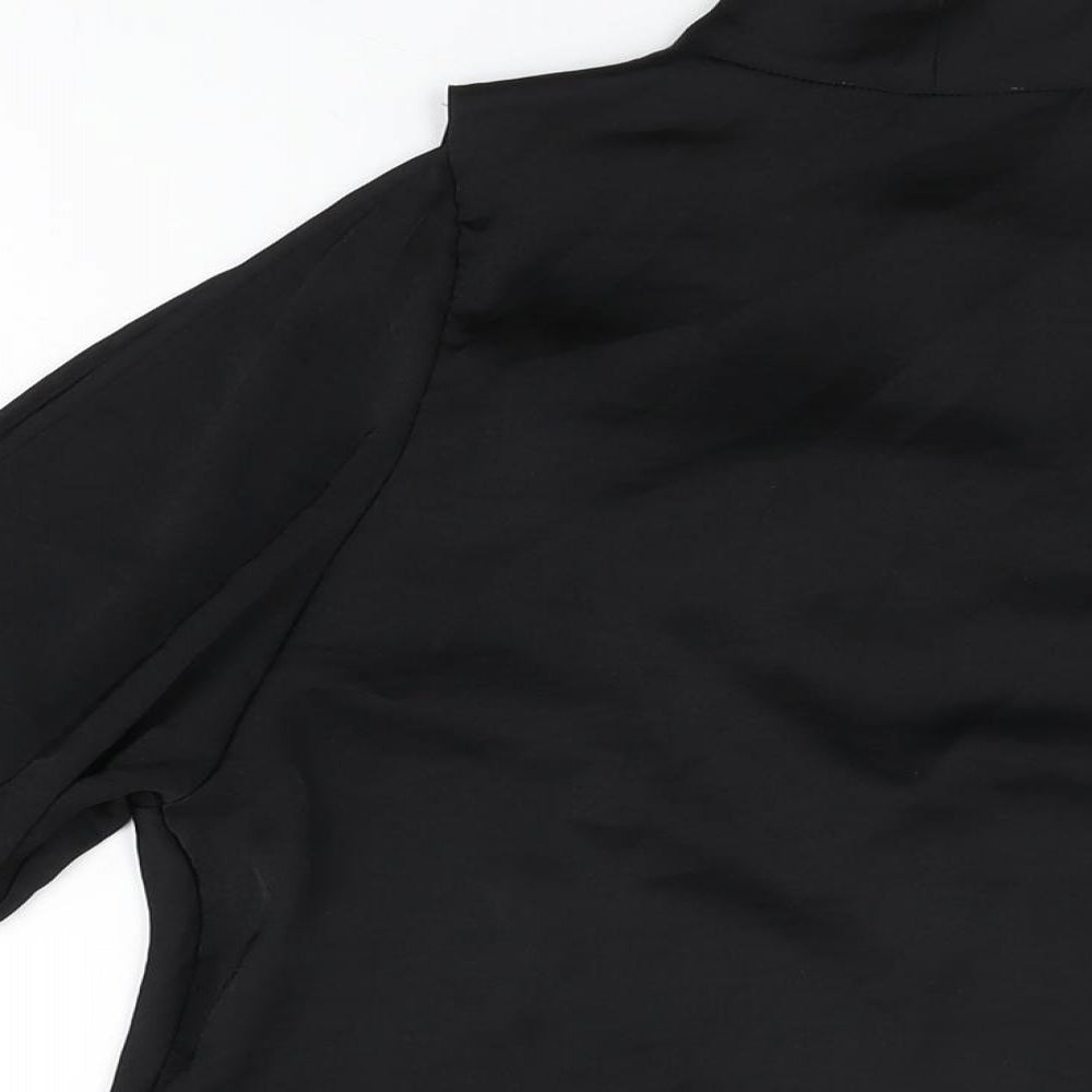 Womens UK Size 8 Warehouse Black Basic Blouse