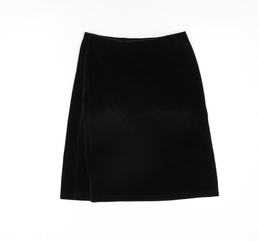 Marks and Spencer Womens Black Polyester A-Line Skirt Size 10