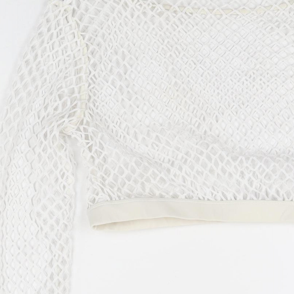 Womens UK Size 12 New Look White Cropped T-Shirt