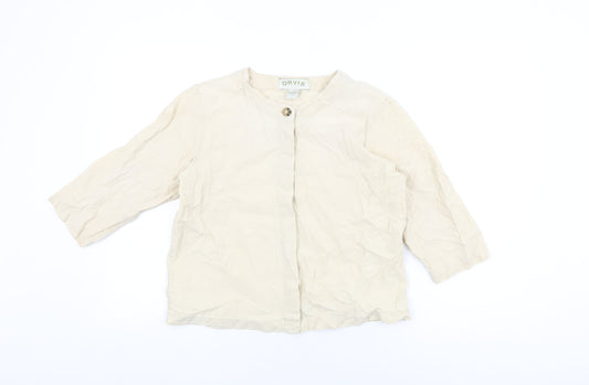 Womens UK Size 6 Orvis Beige Basic Button-Up
