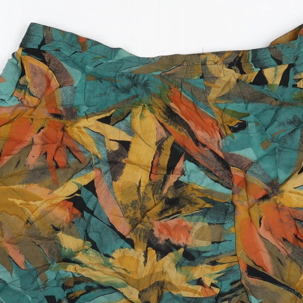 Miss Selfridge Womens Multicoloured Geometric Viscose Skort Skirt Size 12