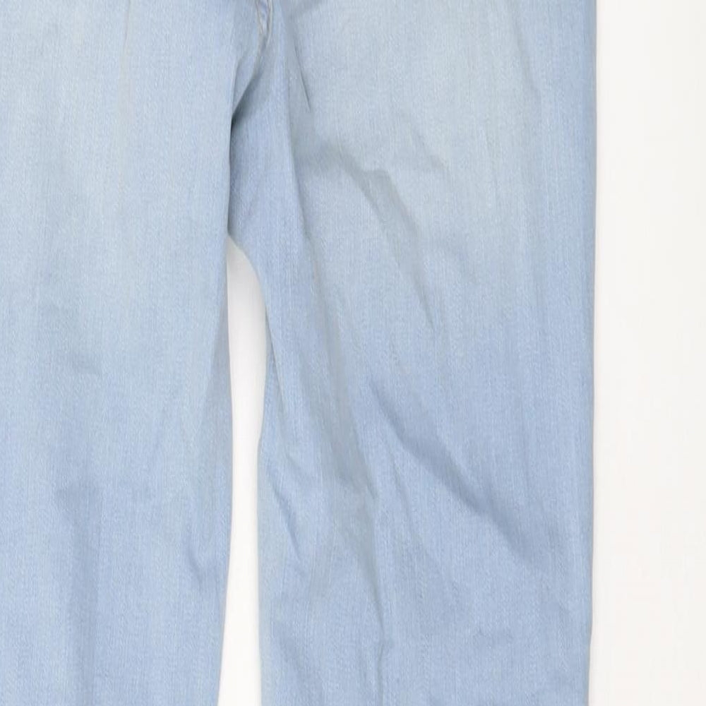 NA-KD Womens Blue Cotton Skinny Jeans Size 12 L28 in Regular Button