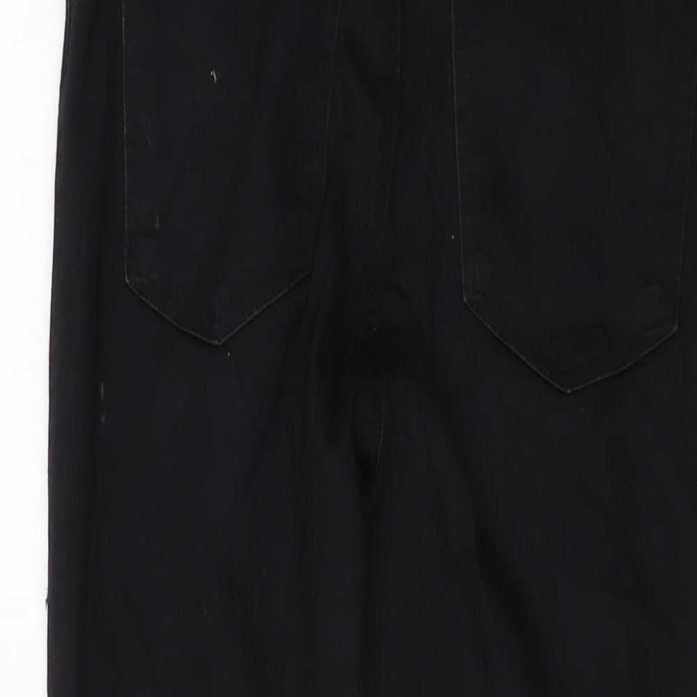 Topshop Womens Black Cotton Skinny Jeans Size 32 in L26 in Regular Button