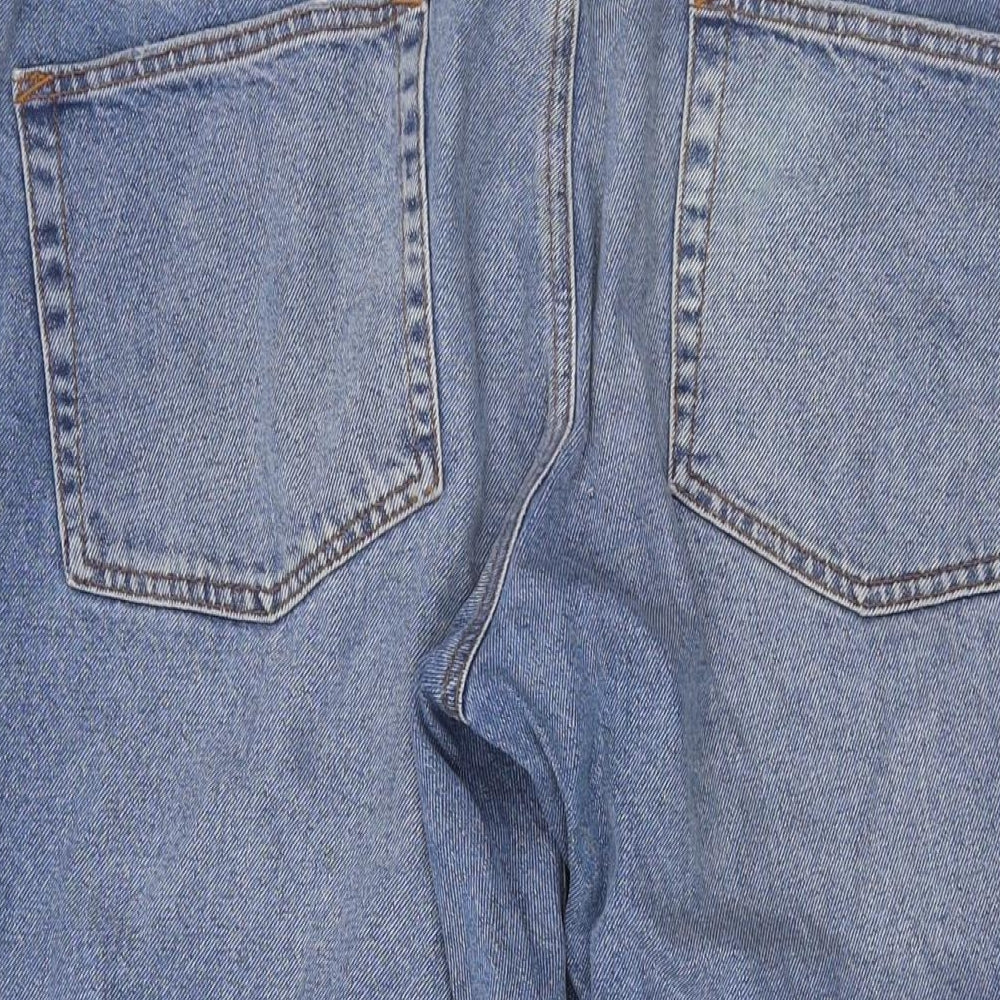 ASOS Womens Blue Cotton Mom Jeans Size 34 in L25 in Regular Button