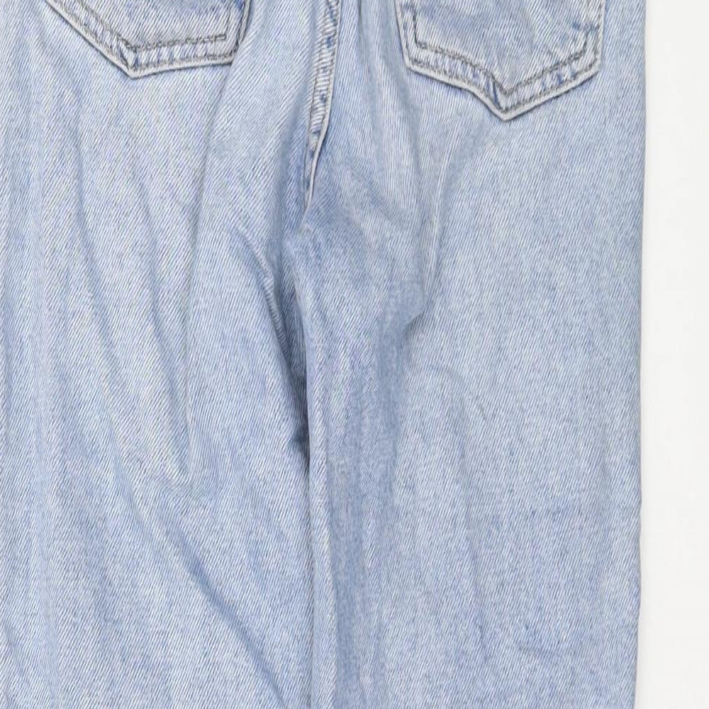 Topshop Womens Blue Cotton Straight Jeans Size 25 in L24 in Regular Button
