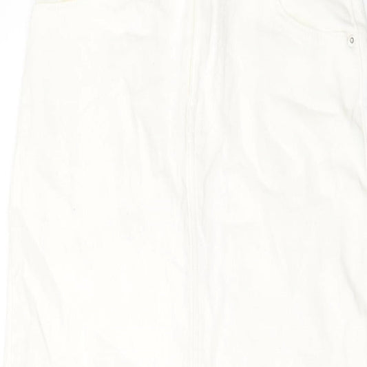 ASOS Womens Ivory Cotton Straight & Pencil Skirt Size 6 Button