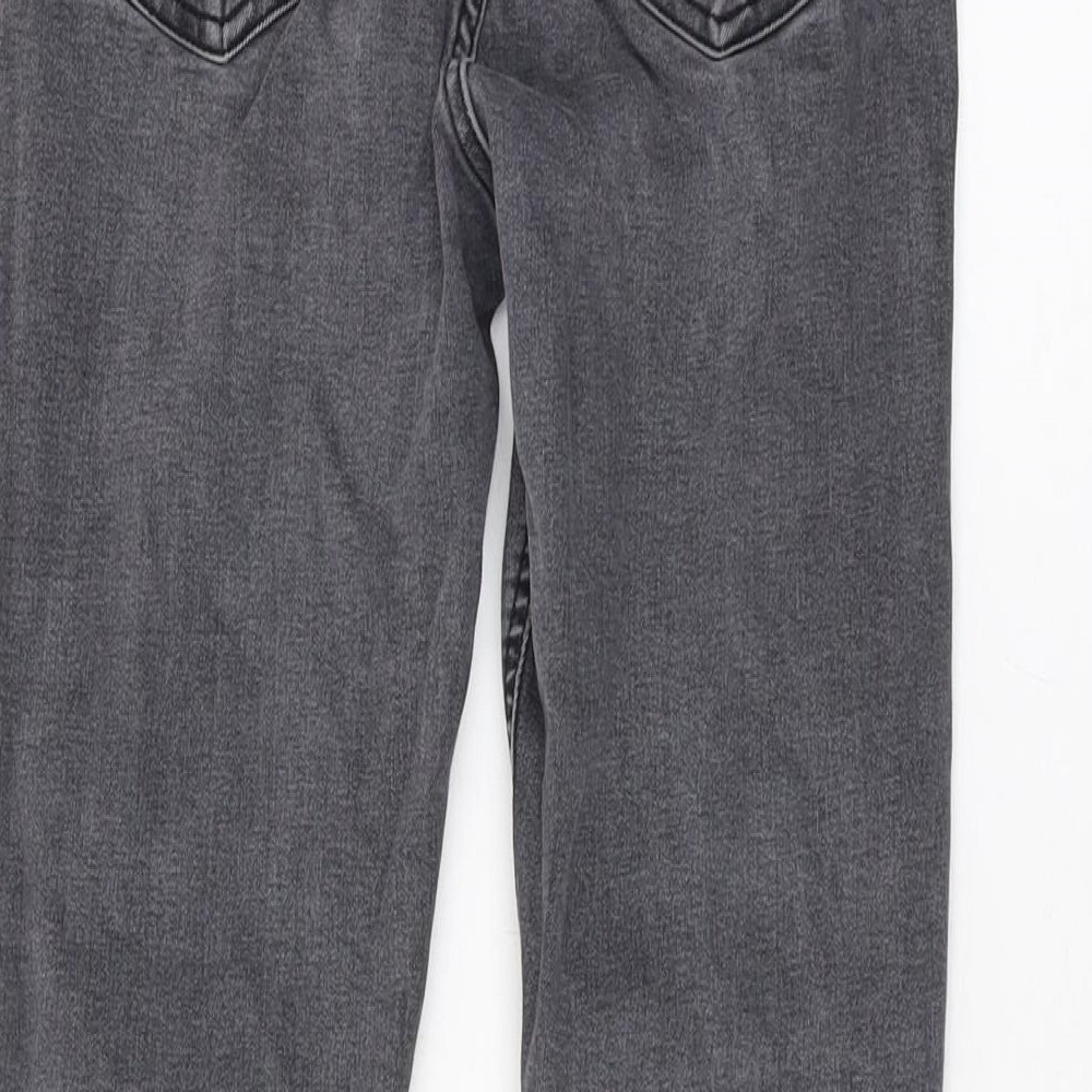 Topshop Womens Grey Cotton Skinny Jeans Size 24 L27 in Regular Button