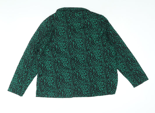 Influence Womens Green Geometric Polyester Basic Blouse Size 20 Collared - Double Breasted