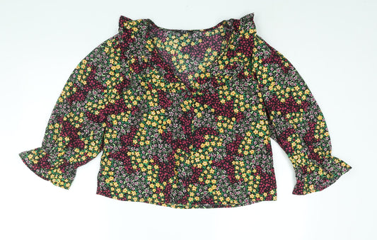 Womens UK Size 14 New Look Multicoloured Basic Blouse
