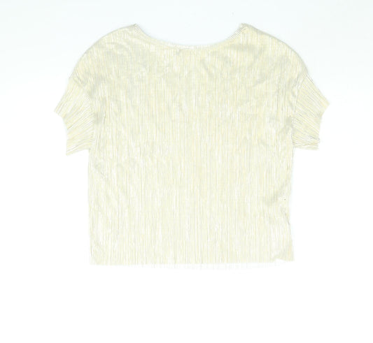 Womens UK Size S Mango Gold Basic Blouse