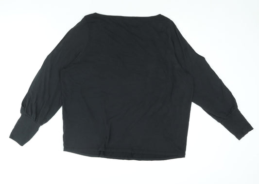 Womens UK Size 14 Very Black Basic Blouse