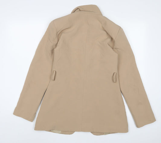 Boohoo Womens Beige Jacket Blazer Size 10 Button
