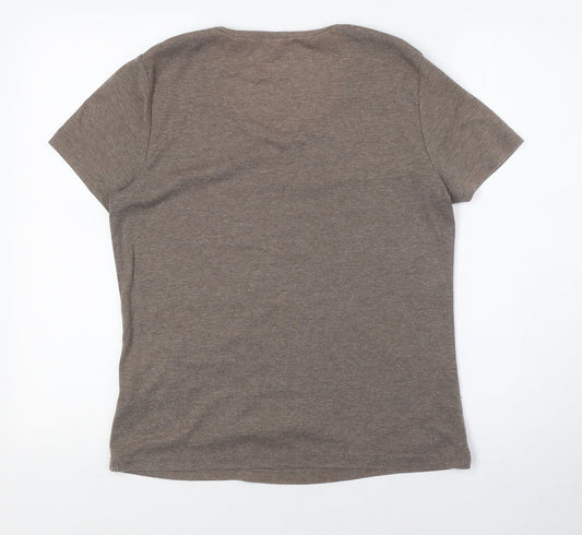 Womens UK Size M BM Beige Basic T-Shirt