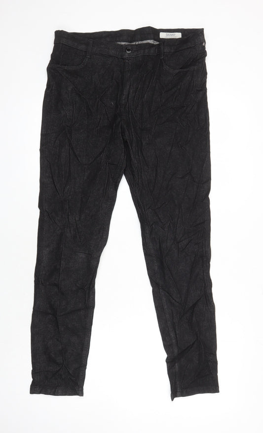 Marks & Spencer Womens Black Cotton Skinny Jeans Size 14 L28 in Regular