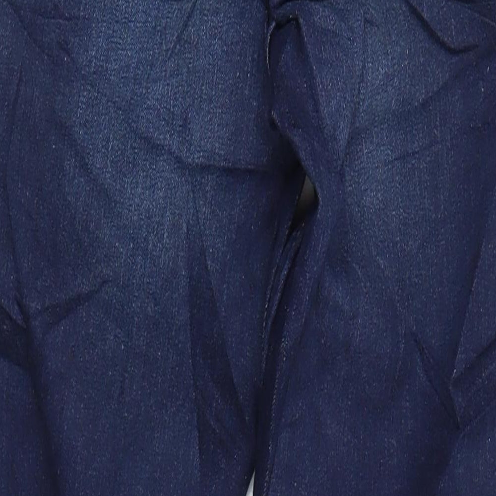 M&S Womens Blue Cotton Straight Jeans Size 6 L30 in Regular