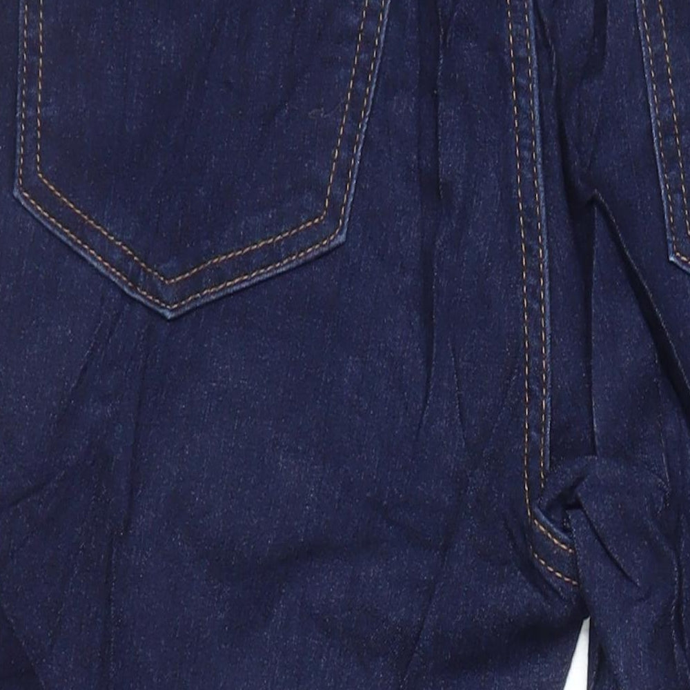 M&S Womens Blue Cotton Tapered Jeans Size 12 L26 in Regular