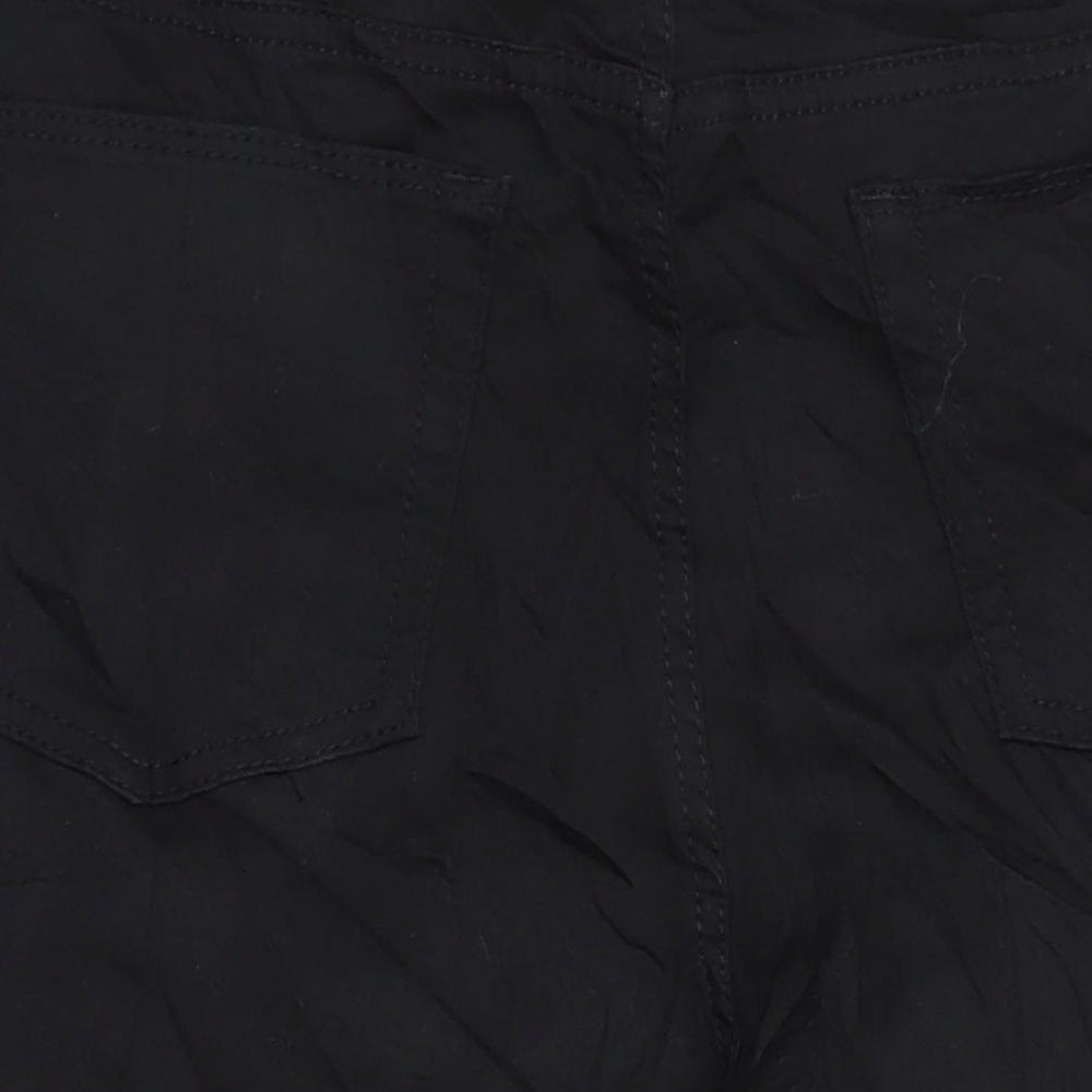 M&S Womens Black Cotton Straight Jeans Size 16 L21 in Regular