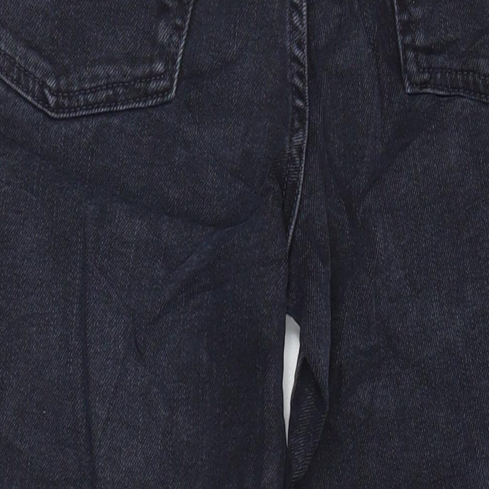 M&S Womens Black Cotton Straight Jeans Size 6 L23 in Regular