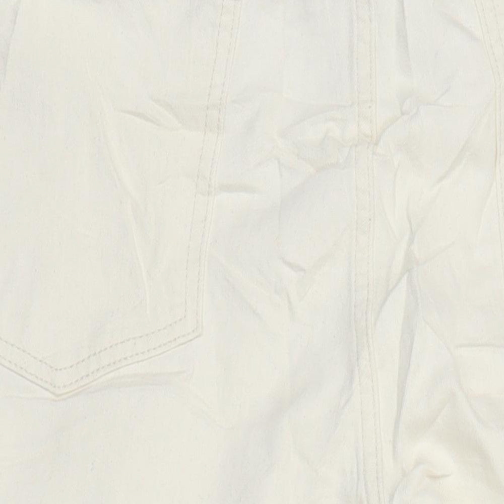 M&S Womens Ivory Cotton Tapered Jeans Size 20 in L24 in Regular