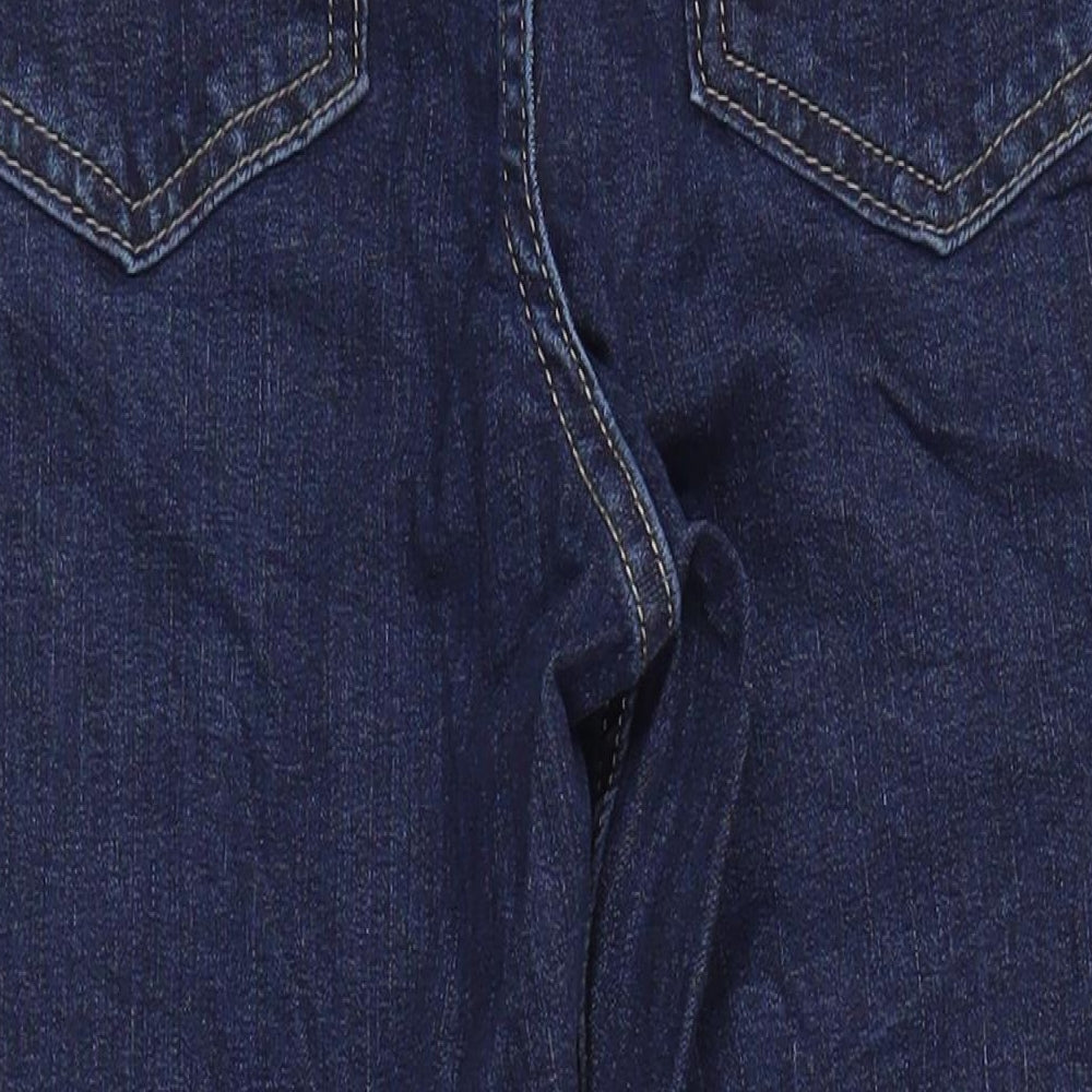 M&S Womens Blue Cotton Straight Jeans Size 8 L22 in Regular