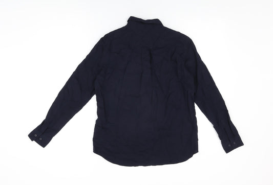 Womens UK Size XS Uniqlo Blue Basic Button-Up