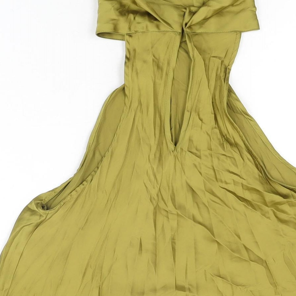 Womens UK Size S Zara Green Basic Blouse