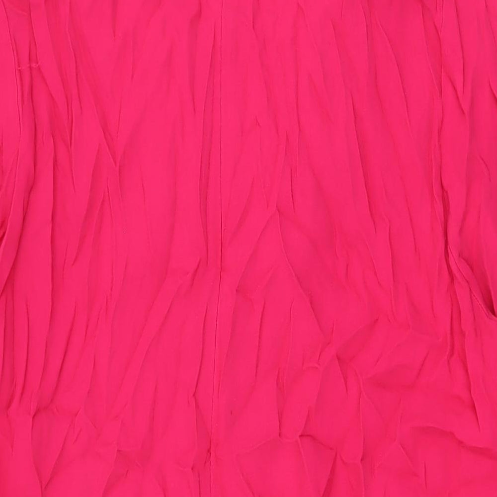 Monsoon Womens Pink Viscose Shift Size 18 Round Neck Zip