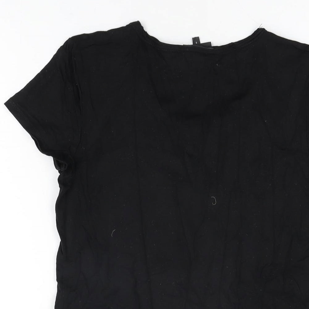 Womens UK Size 8 NEXT Black Basic T-Shirt