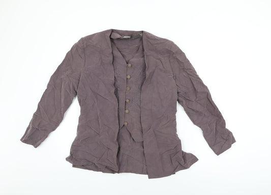 Womens UK Size 12 C&A Grey Basic Button-Up